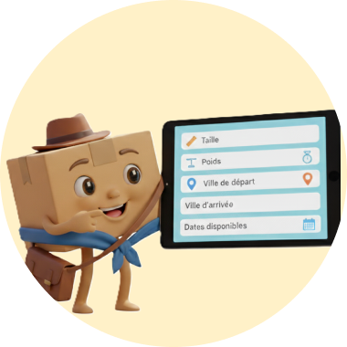 Particulier qui prépare un colis avant de publier son envoi sur la plateforme Delivyou